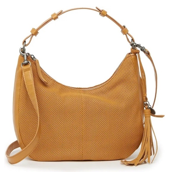 Lucky Brand | Ebon Vachetta Perforated Hobo Purse - Picture 2 of 16